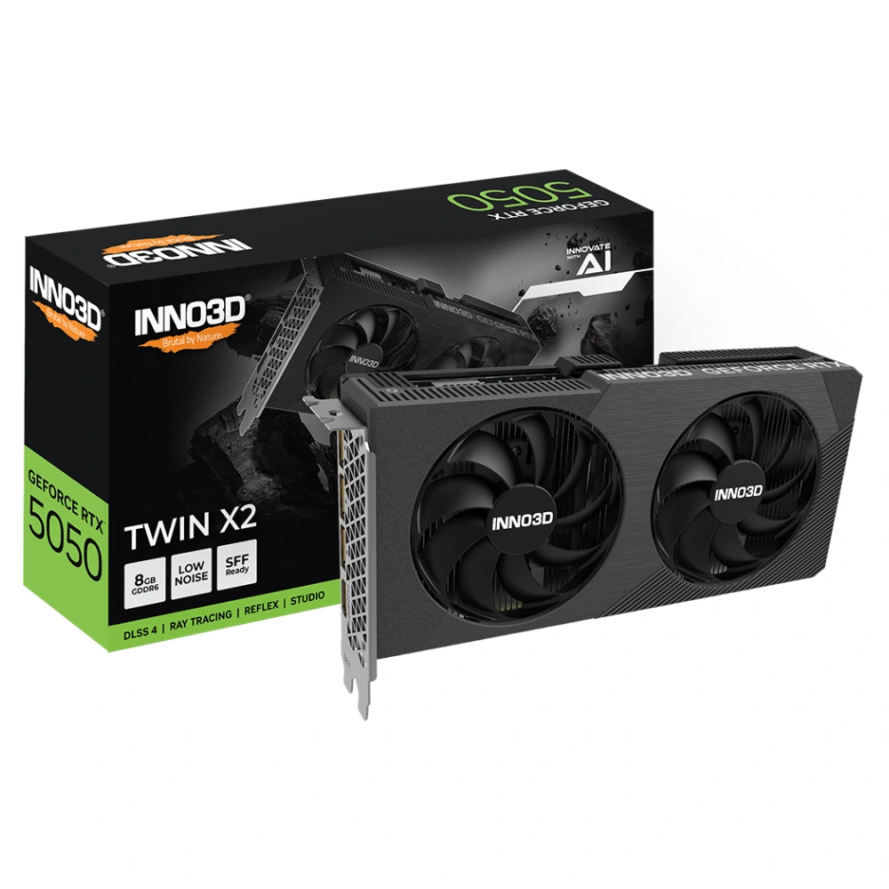 INNO3D Nvidia Graphic Card RTX 5050 8GB DDR6 Twin X2 Dual Fan view 3